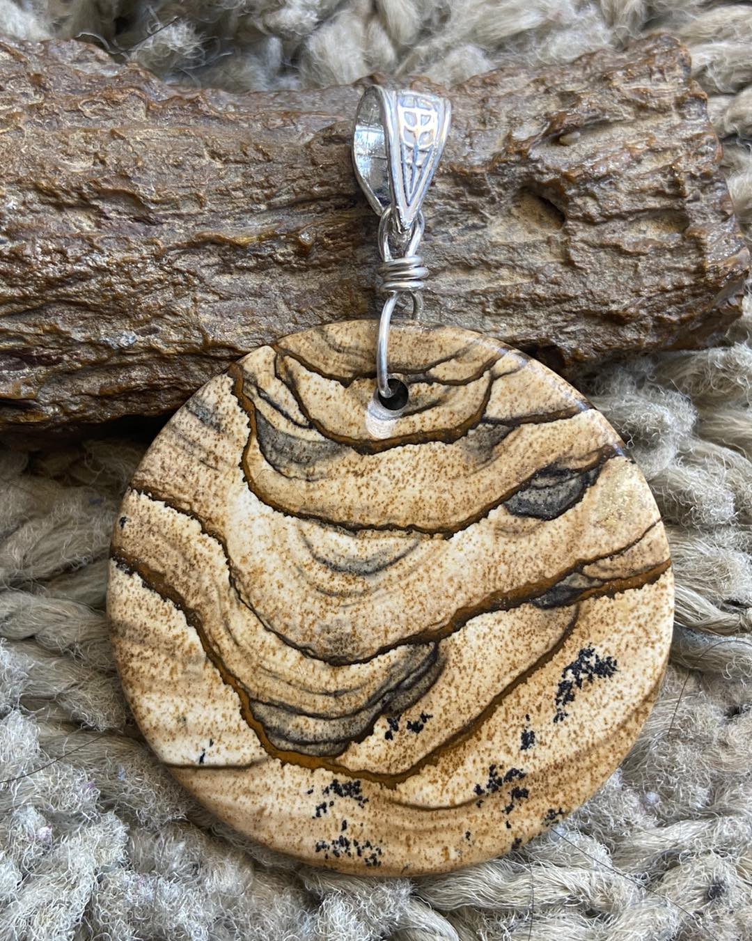 Picture Jasper Silver Pendant