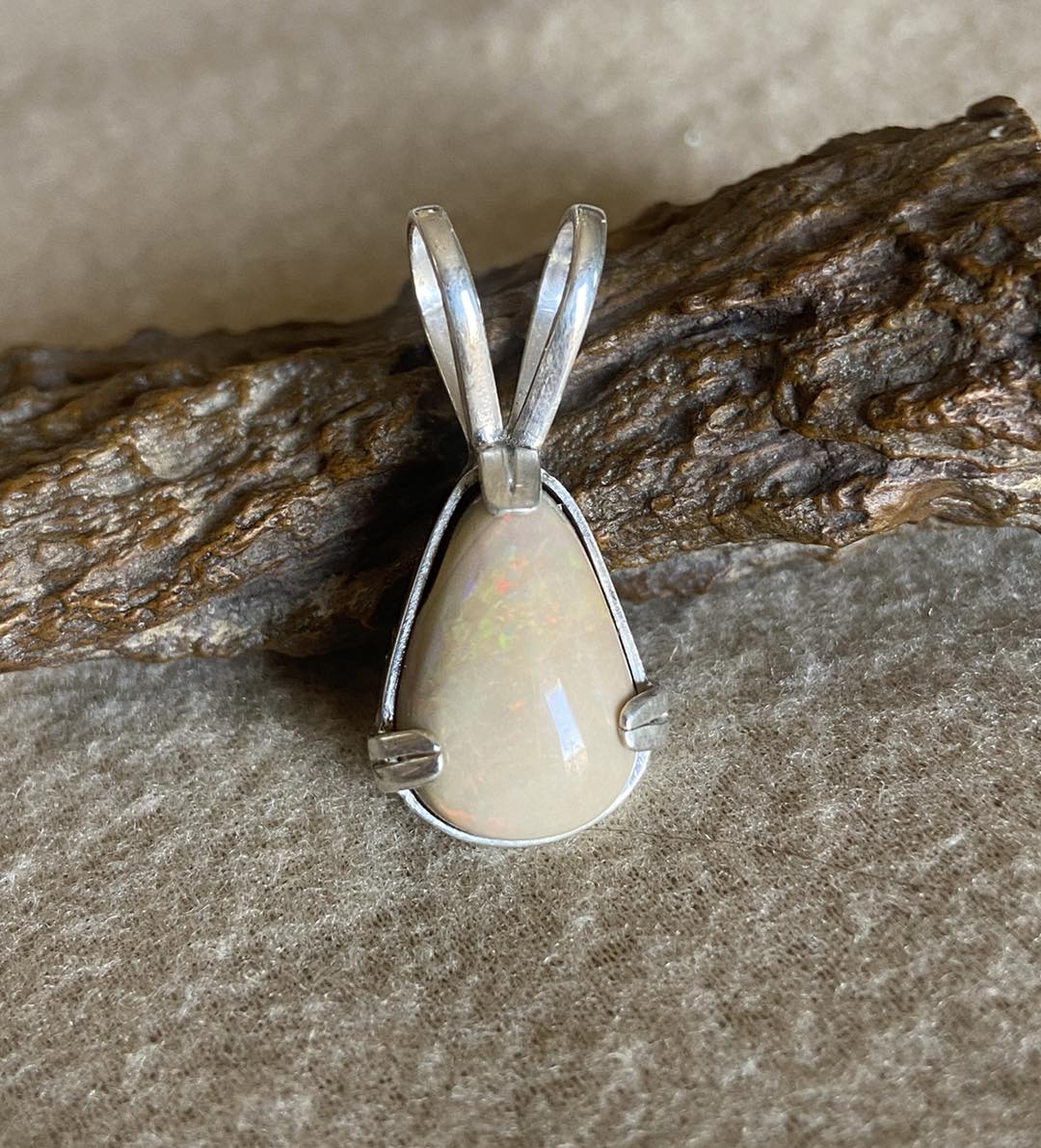 Opal Silver Pendant