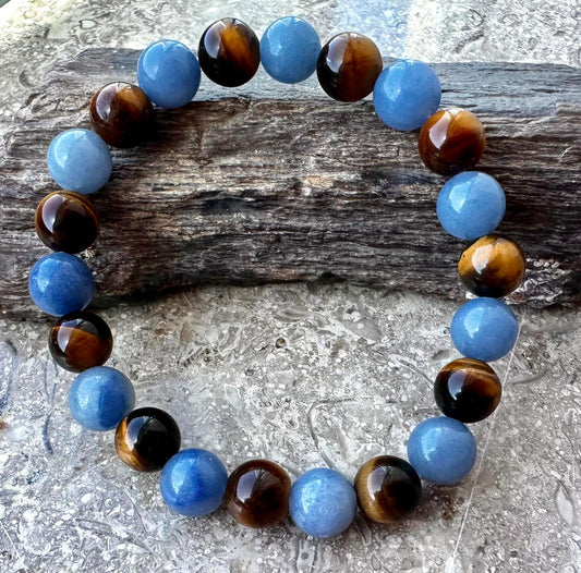 Tiger's Eye & Blue Aventurine Bracelet