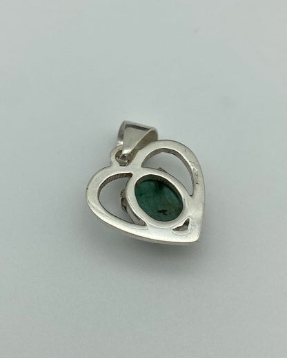 Natural Emerald Silver Pendant