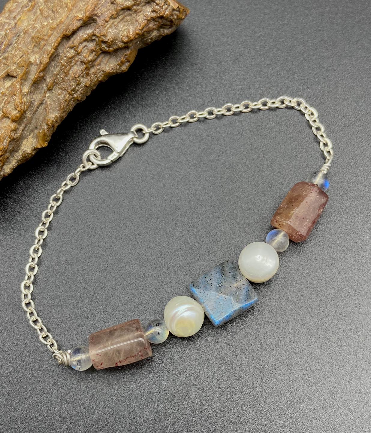 Multi Gemstones & Silver Bracelet