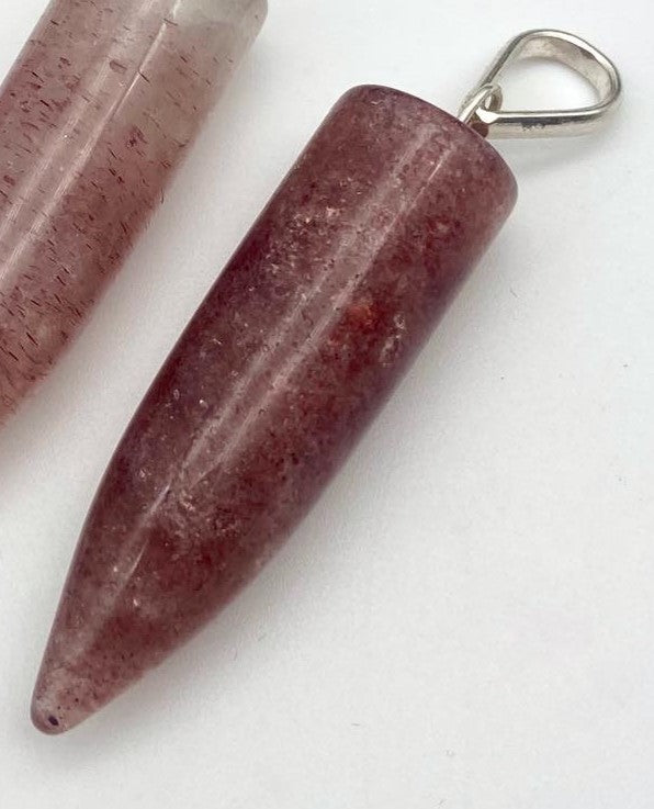 Strawberry Quartz Silver Pendants