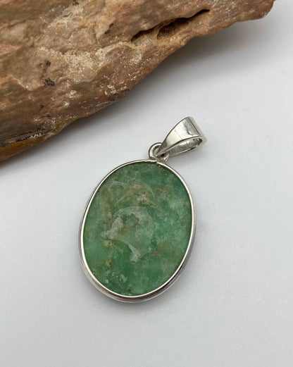 Chrysoprase Silver Pendant