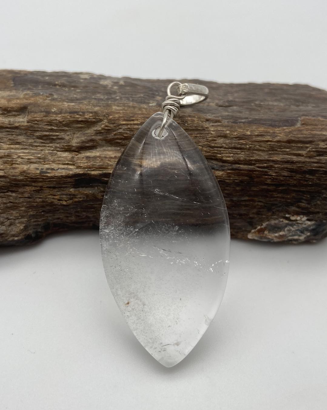 Clear Quartz Silver Pendants