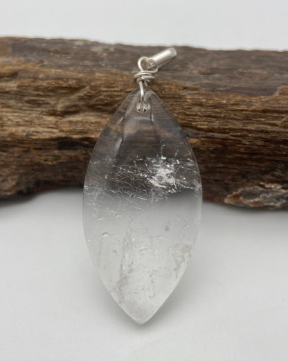 Clear Quartz Silver Pendants