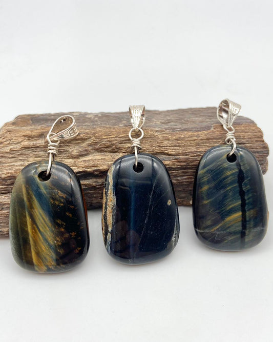 Blue Tiger's Eye (Hawk's eye) Pendants