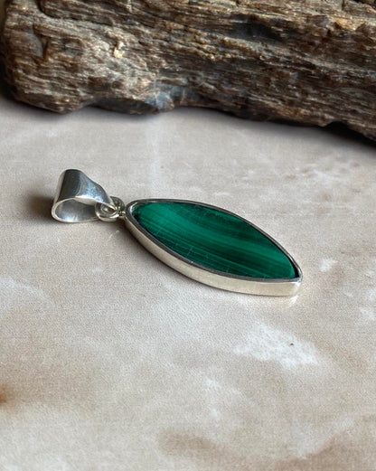 Malachite Silver Pendant