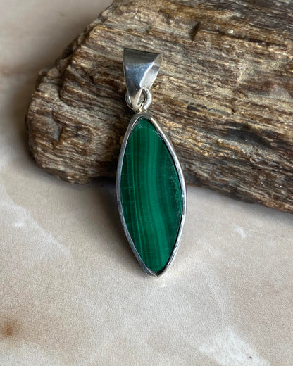 Malachite Silver Pendant