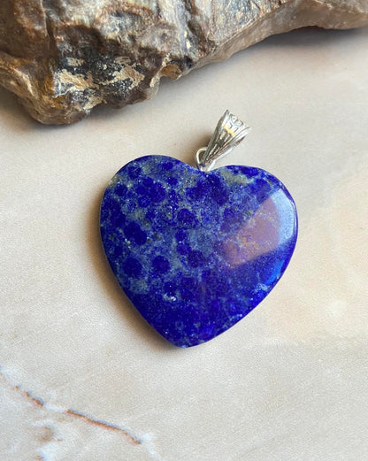 Lapis Lazuli Heart Shape Silver Pendant