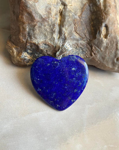 Lapis Lazuli Heart Shape Silver Pendant