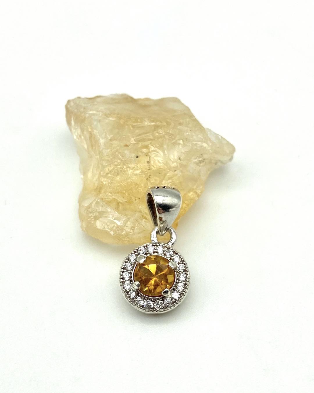 Citrine Silver Pendant