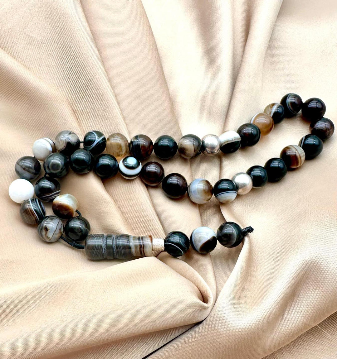 Agate 33 Rosary - Dokkana Gemstones