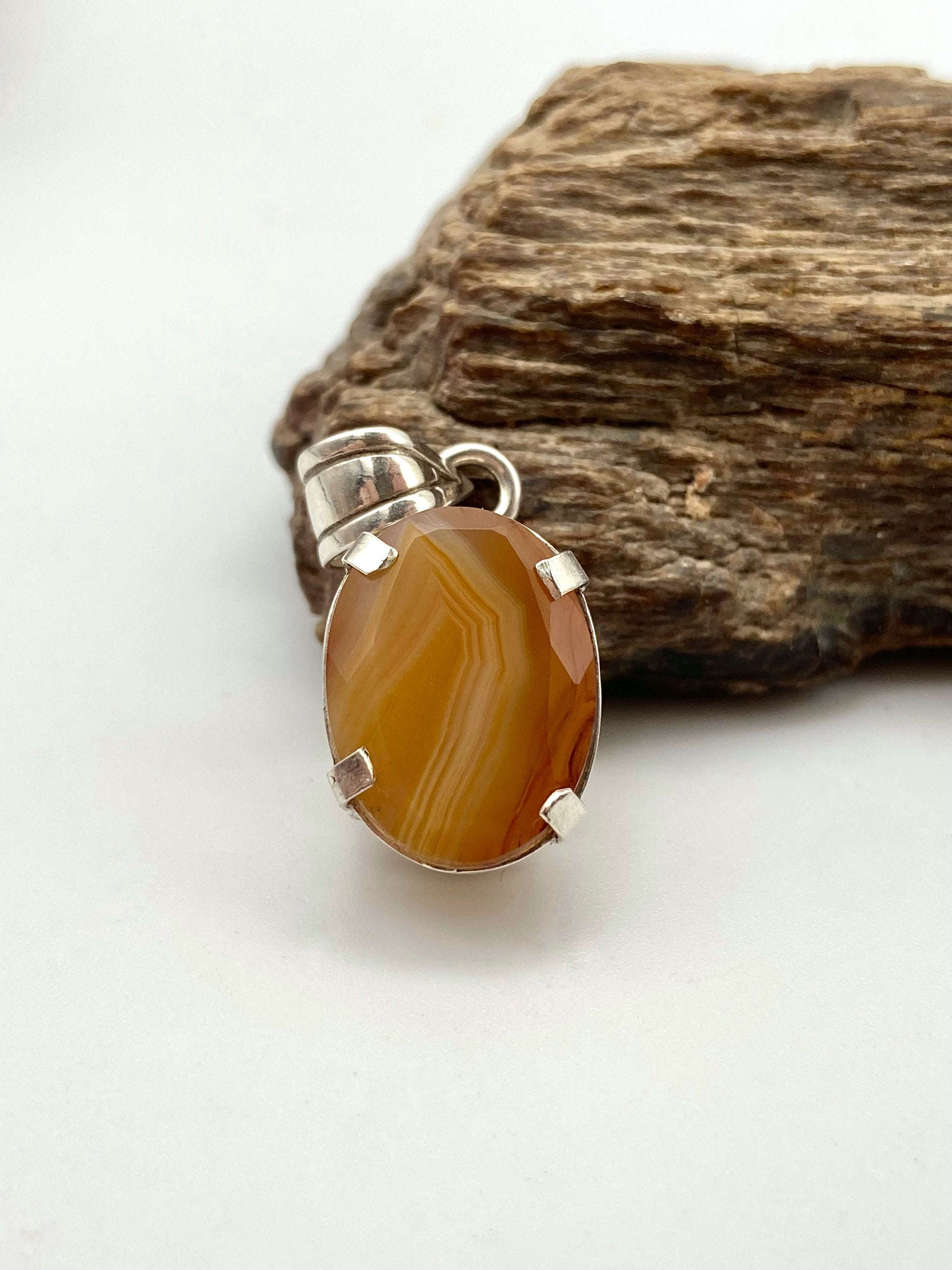 Agate Silver Pendant - Dokkana Gemstones