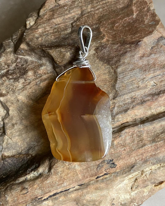 Agate Silver Pendant - Dokkana Gemstones