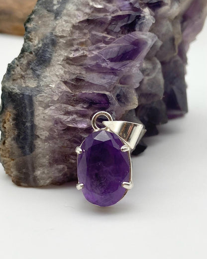 Amethyst Gemstones Silver Pendants - Dokkana Gemstones