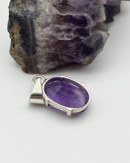 Amethyst Gemstones Silver Pendants - Dokkana Gemstones