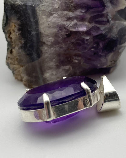 Amethyst Gemstones Silver Pendants - Dokkana Gemstones