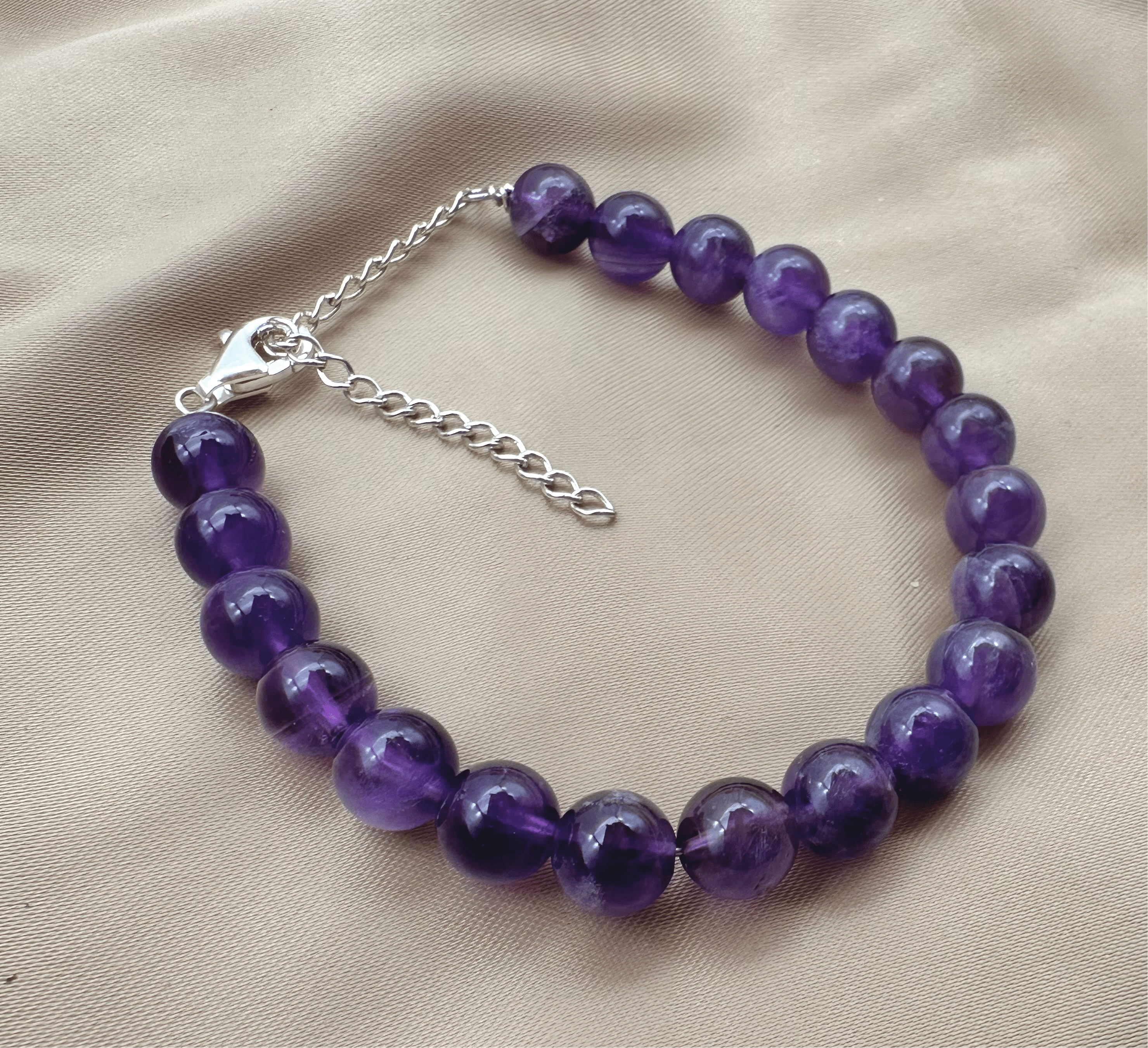 Amethyst High Grade Silver Bracelet - Dokkana Gemstones