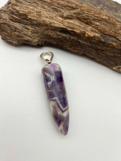 Amethyst Pendulum Silver Pendant - Dokkana Gemstones