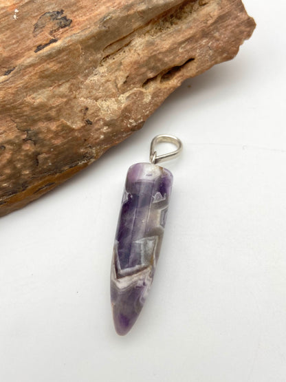 Amethyst Pendulum Silver Pendant - Dokkana Gemstones