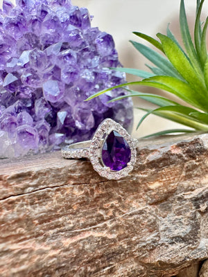 Amethyst Silver Ring - Dokkana Gemstones