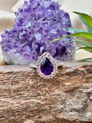 Amethyst Silver Ring - Dokkana Gemstones