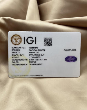 Amethyst Silver Ring - IGI certified - Dokkana Gemstones