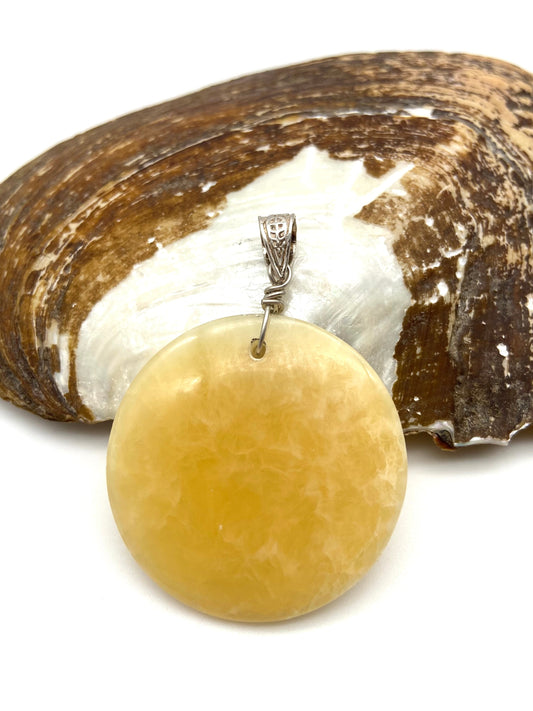 Calcite Silver Pendant - Dokkana Gemstones