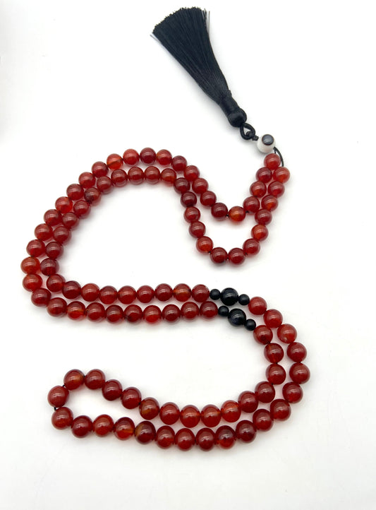 Carnelian & Black Onyx Rosary - Dokkana Gemstones