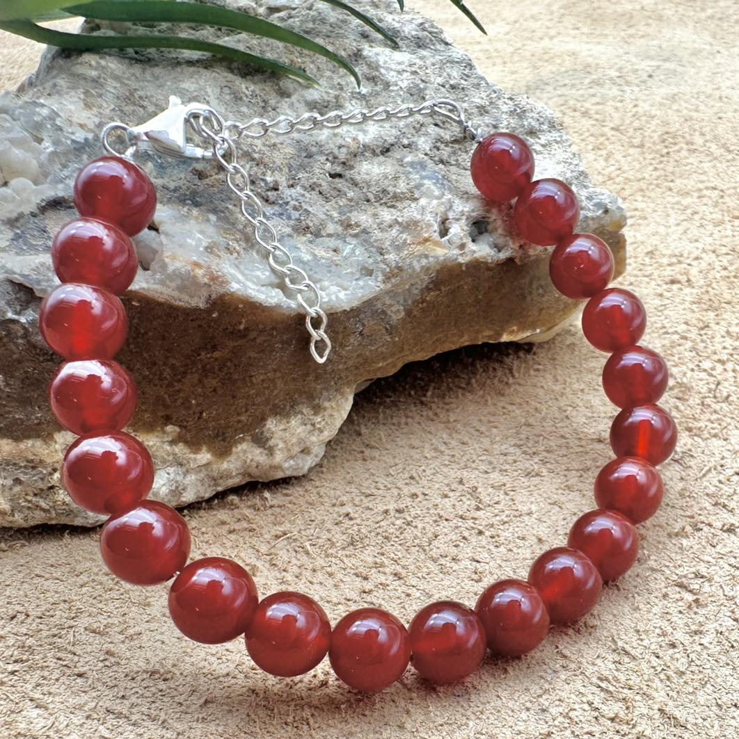 Carnelian Silver Bracelet - Dokkana Gemstones