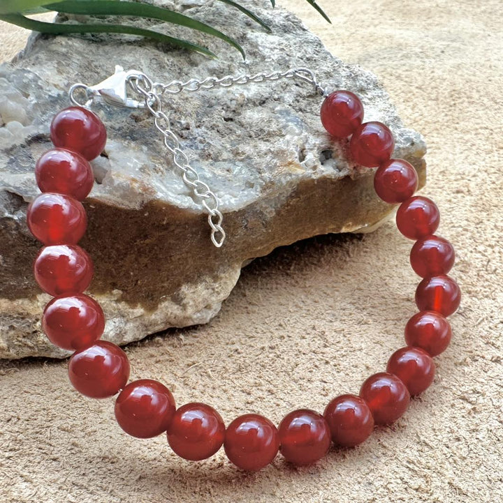 Carnelian Silver Bracelet - Dokkana Gemstones