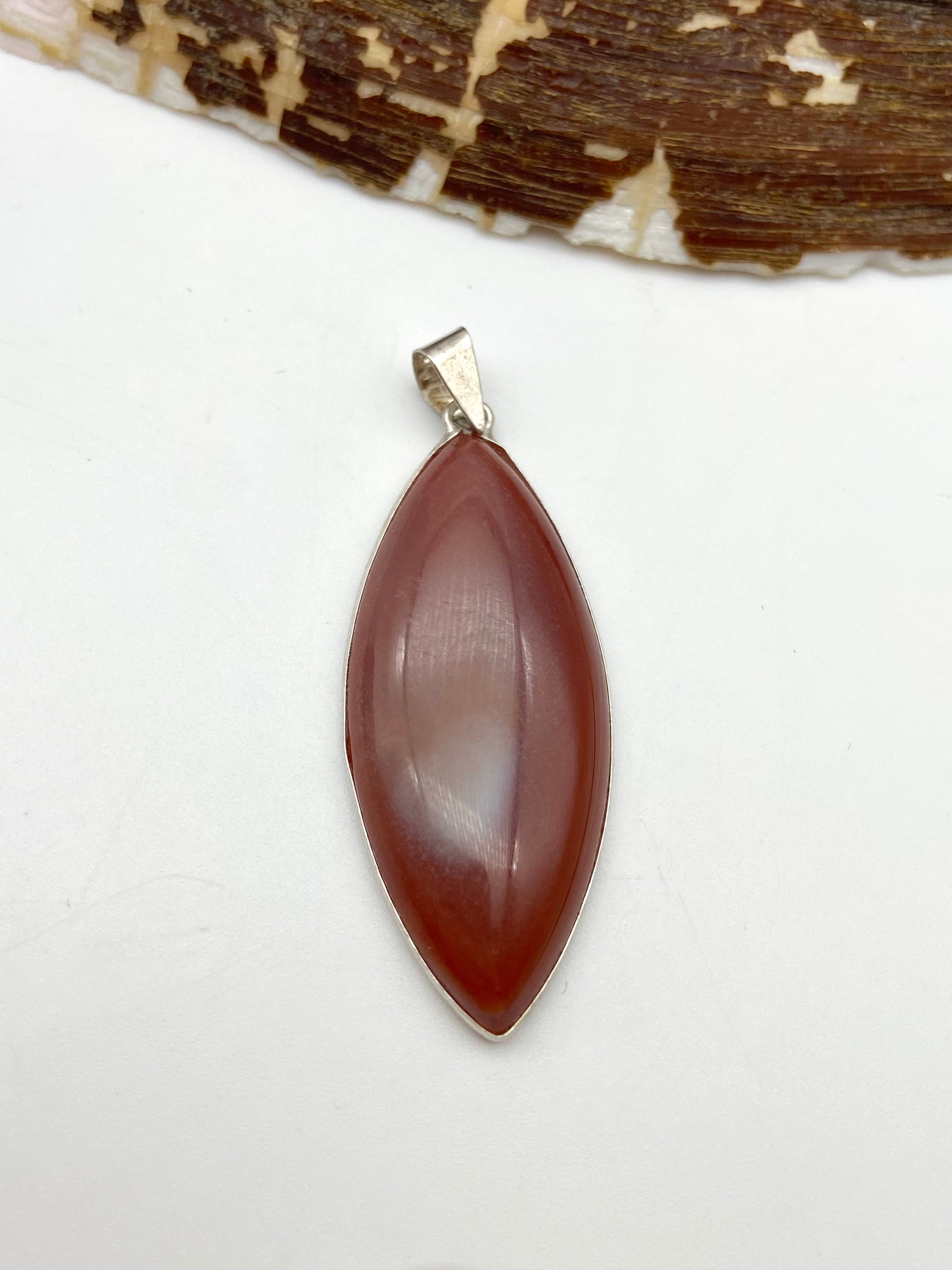 Carnelian Silver Pendant - Dokkana Gemstones