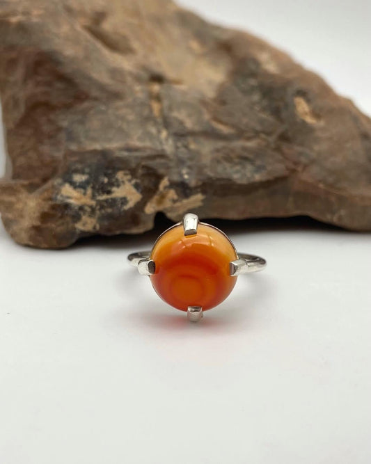 Carnelian Silver Ring - Dokkana Gemstones