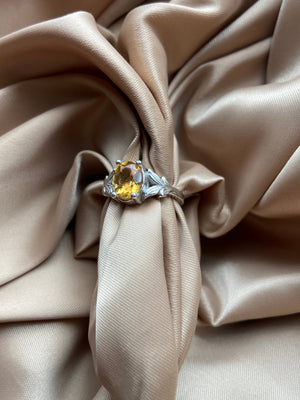Citrine Silver Ring - IGI Certified - Dokkana Gemstones