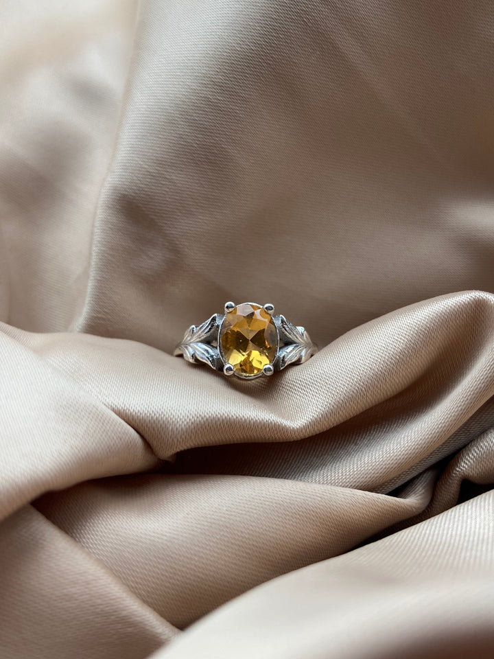 Citrine Silver Ring - IGI Certified - Dokkana Gemstones