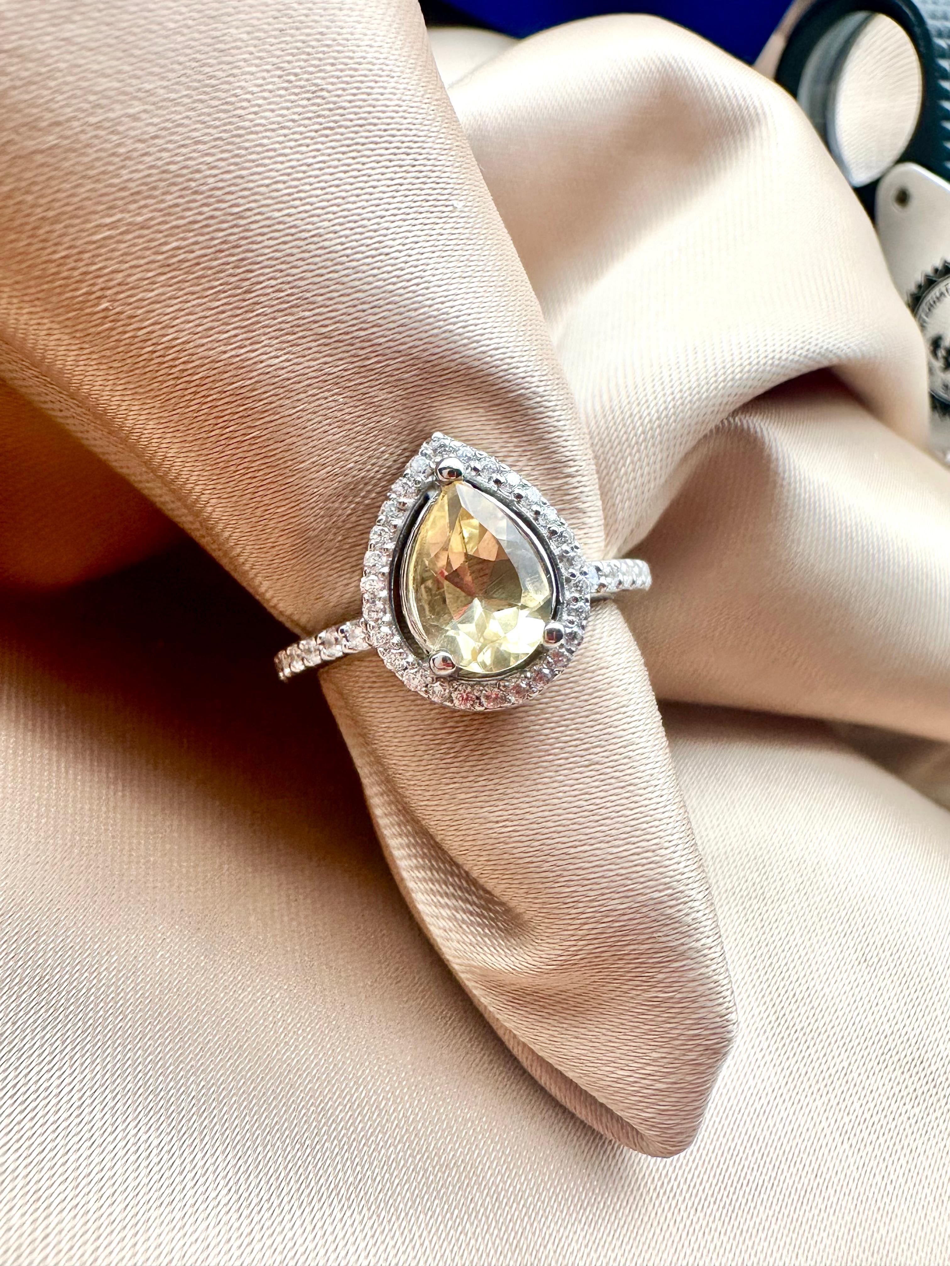 Citrine Silver Ring - IGI certified - Dokkana Gemstones