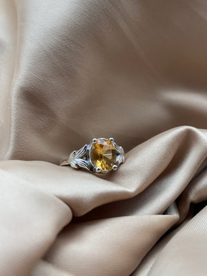 Citrine Silver Ring - IGI Certified - Dokkana Gemstones