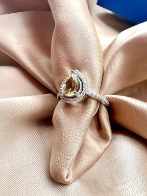 Citrine Silver Ring - IGI certified - Dokkana Gemstones