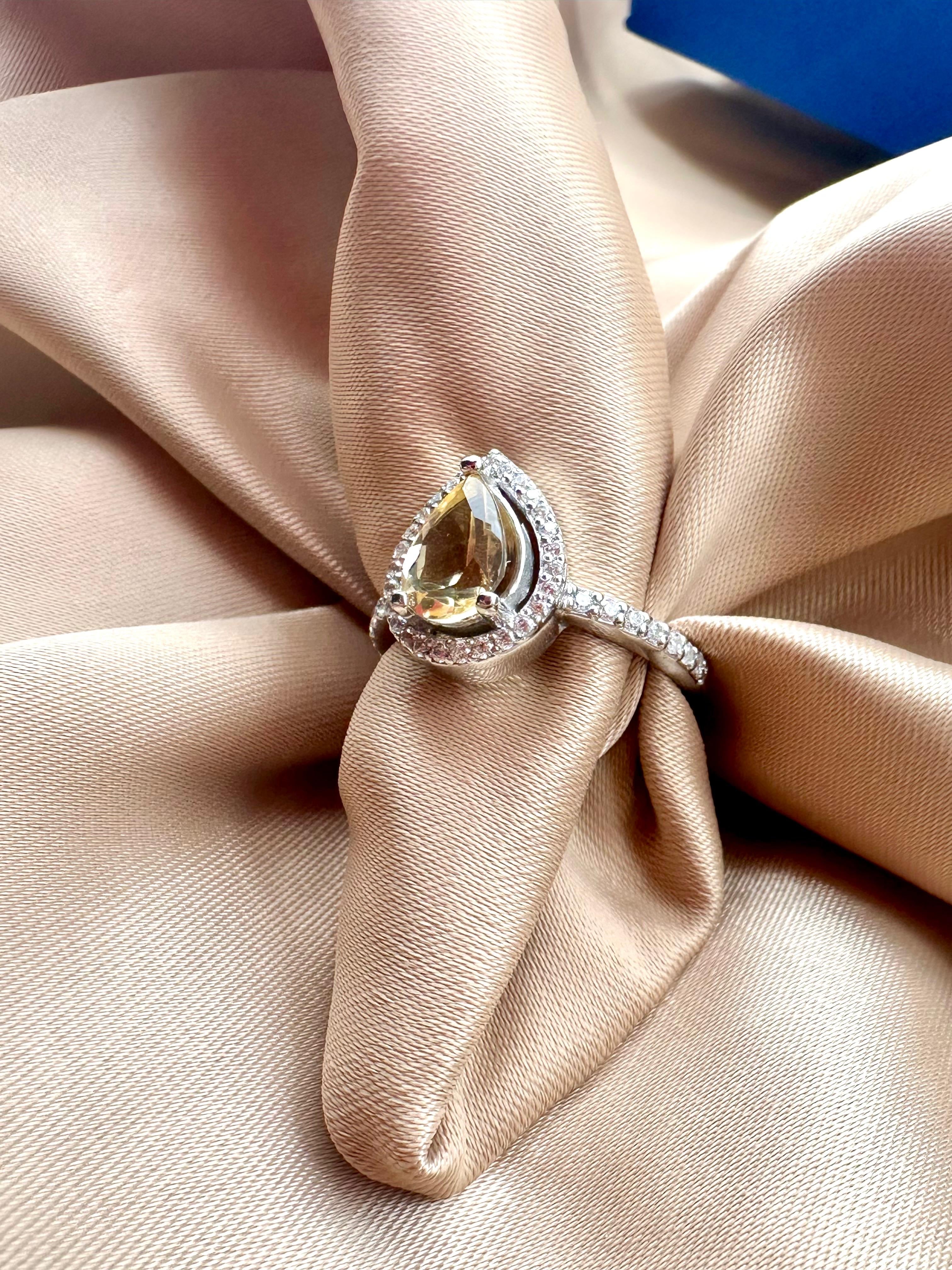 Citrine Silver Ring - IGI certified - Dokkana Gemstones