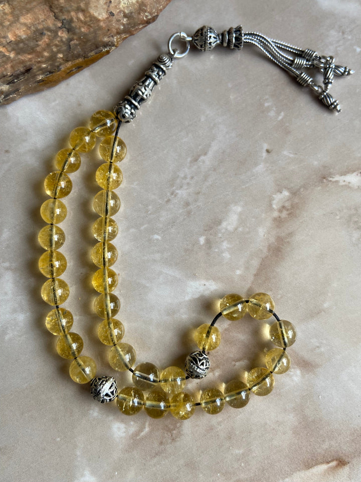 Citrine Silver Rosary - Dokkana Gemstones