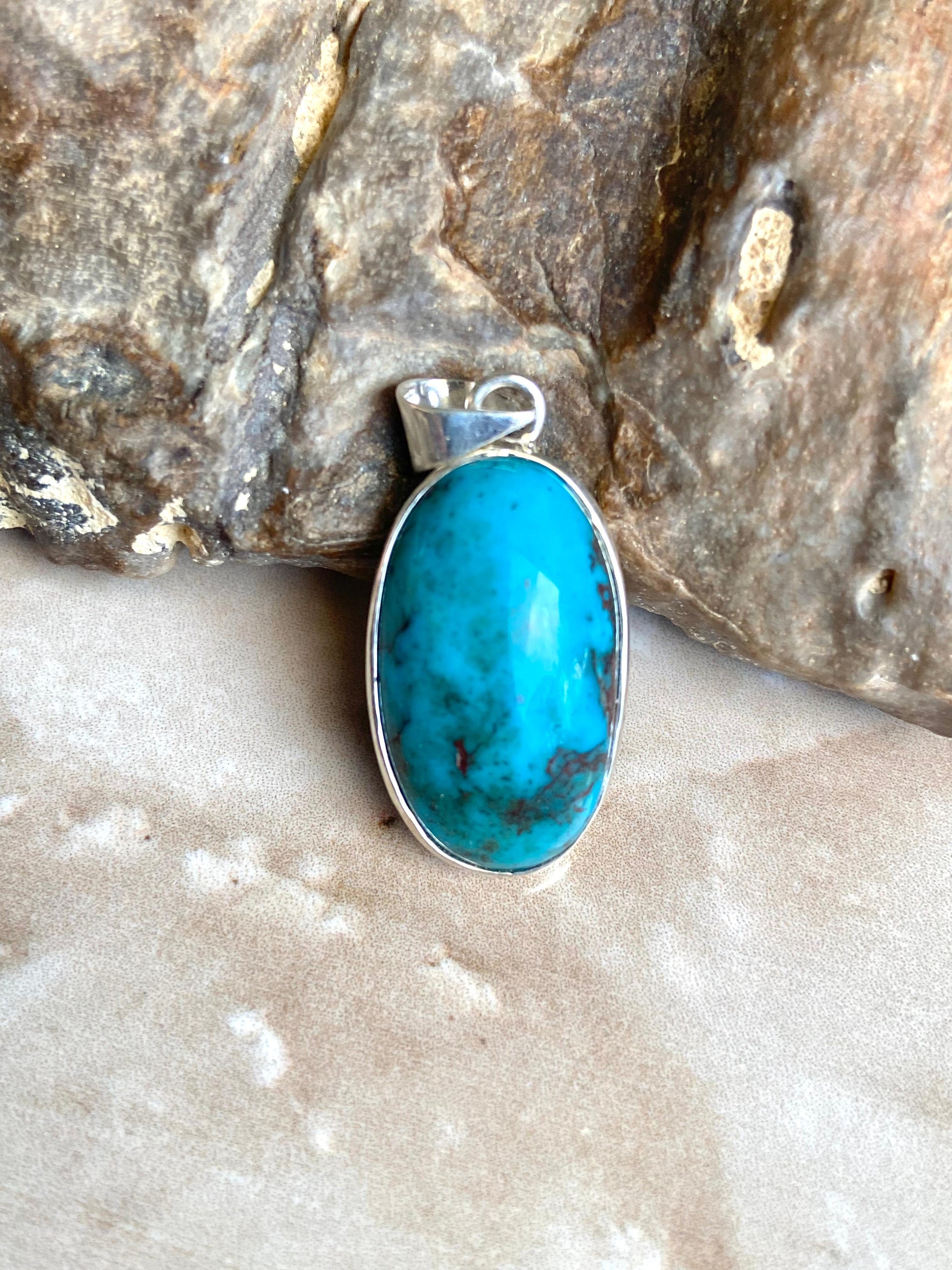 Egyptian Turquoise Silver Pendants - Dokkana Gemstones