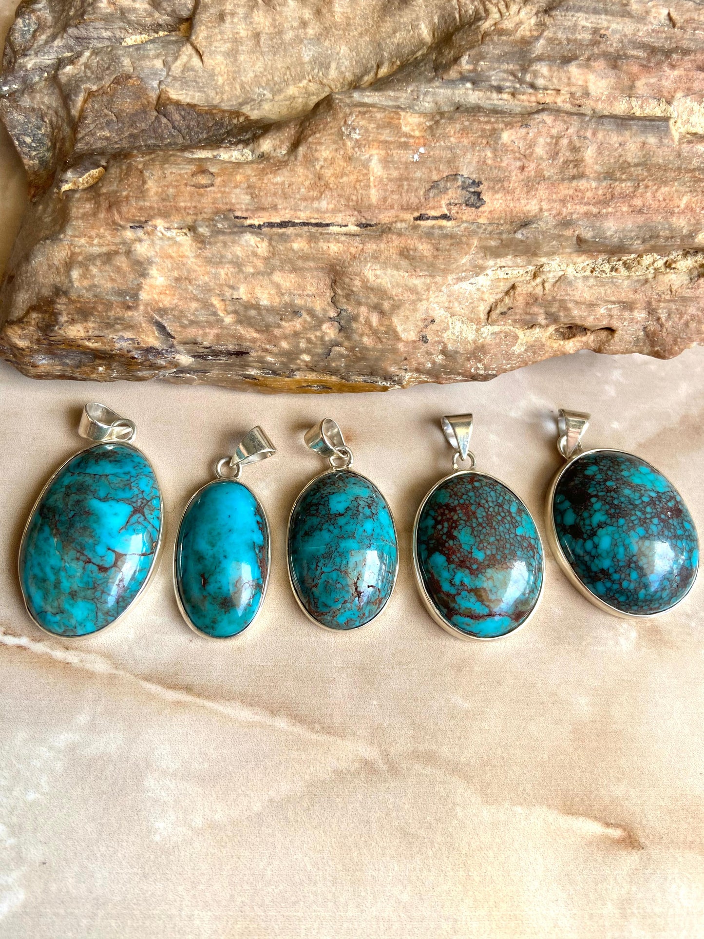 Egyptian Turquoise Silver Pendants - Dokkana Gemstones