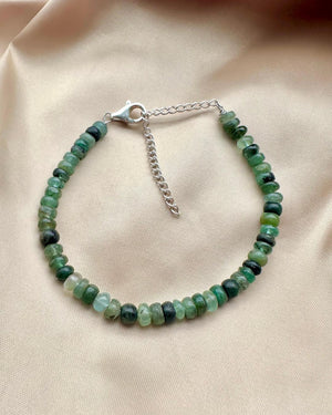 Emerald Silver Bracelet - Dokkana Gemstones