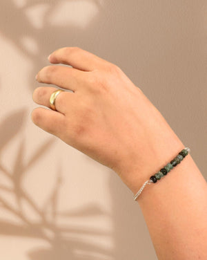 Emerald Silver Bracelet - Dokkana Gemstones