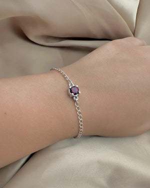 Garnet Silver Bracelet - Gem Quality - Dokkana Gemstones