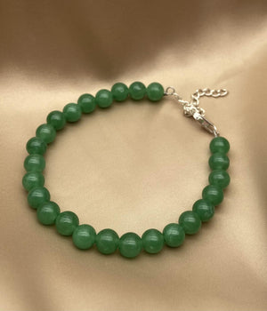 Green Aventurine Silver Bracelet - Dokkana Gemstones
