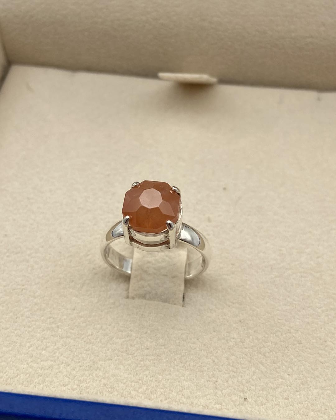 Hessonite Garnet Silver Ring - Dokkana Gemstones