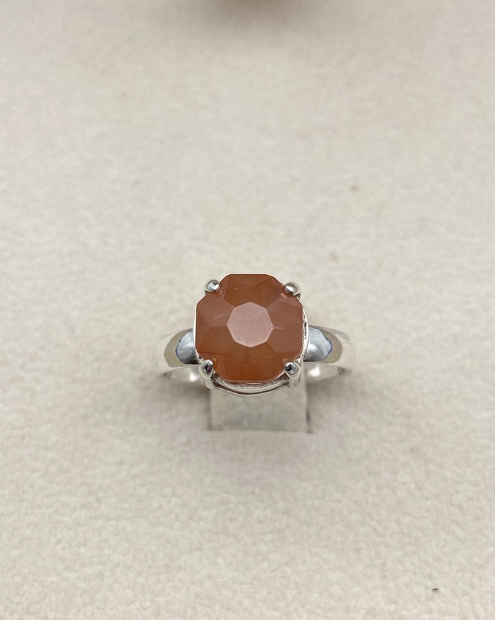 Hessonite Garnet Silver Ring - Dokkana Gemstones