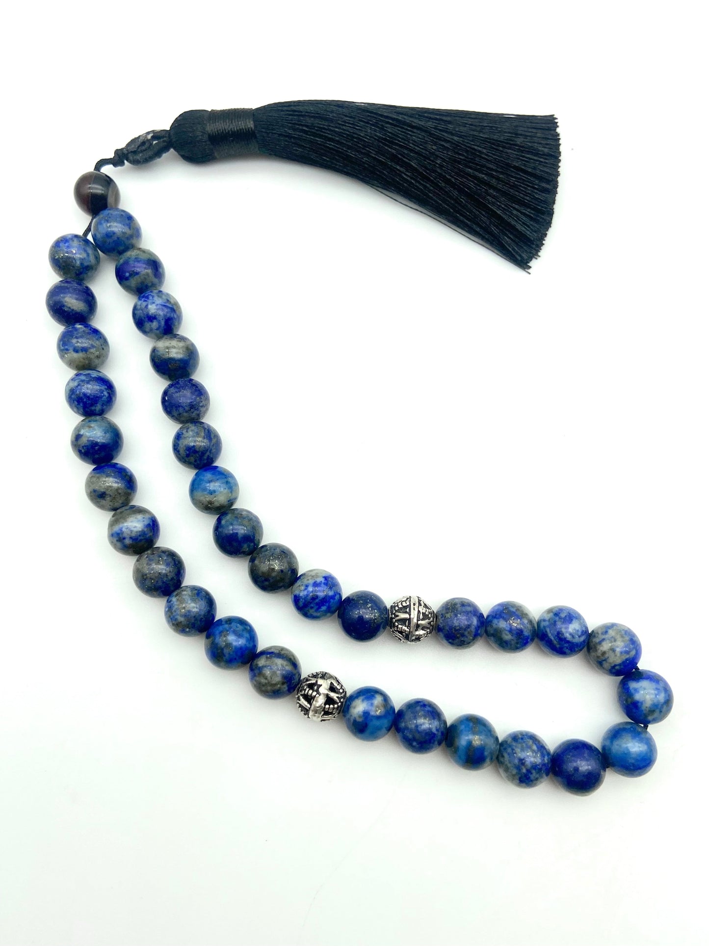 Lapis Lazuli Silver Rosary - Dokkana Gemstones