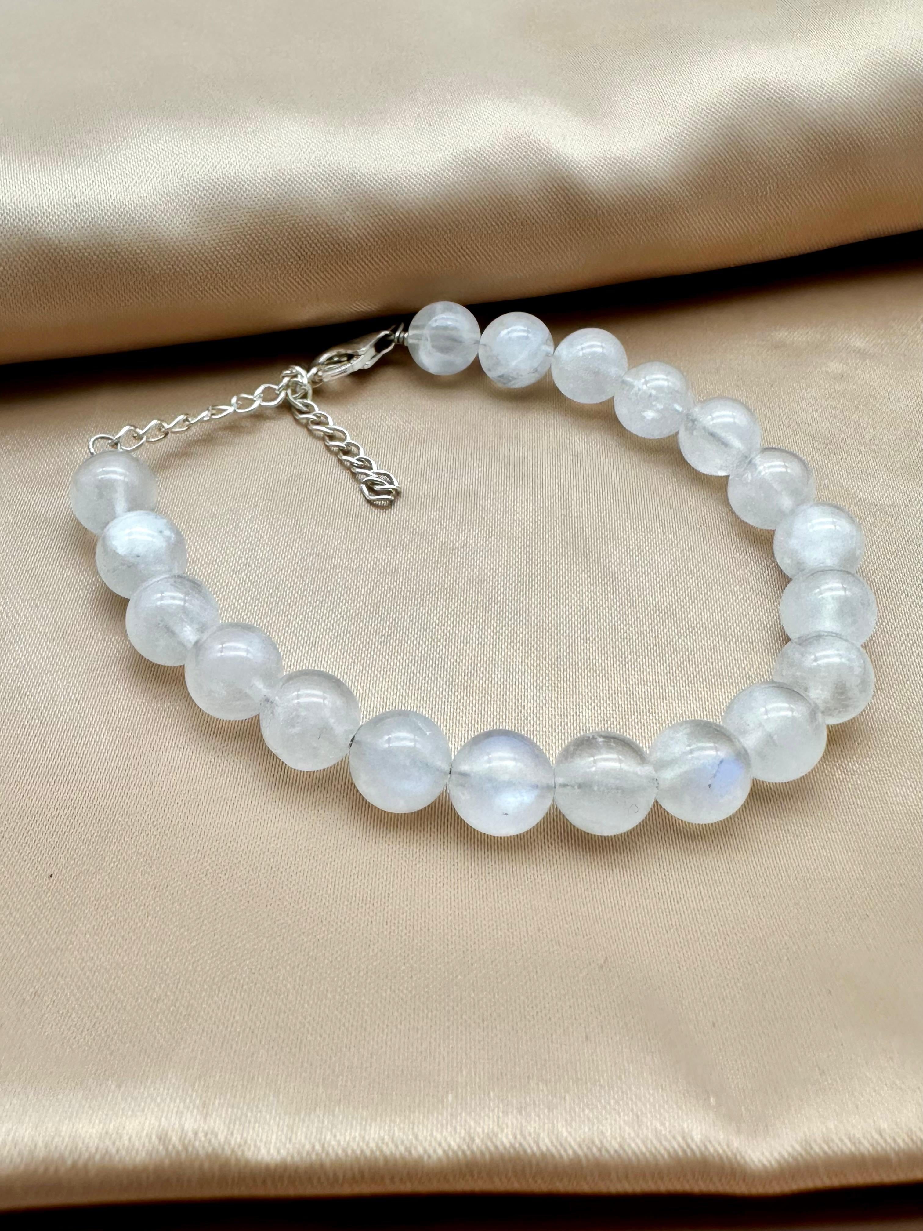 Moonstone High Grade Silver Bracelet - Dokkana Gemstones